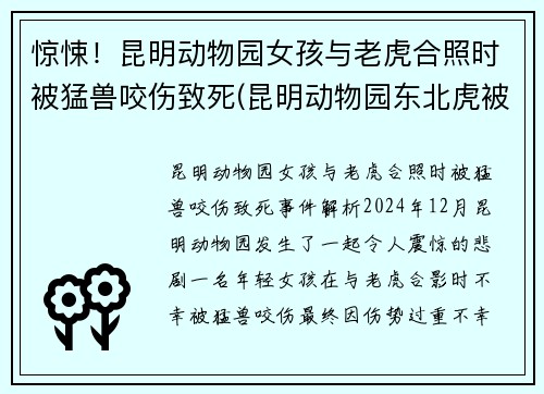 惊悚！昆明动物园女孩与老虎合照时被猛兽咬伤致死(昆明动物园东北虎被咬死)